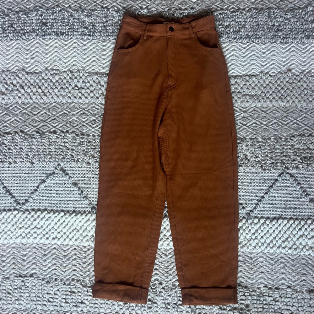 High Rise Corduroy Pants in Curry by Una Pluma - S & XL - Picture 2 of 5